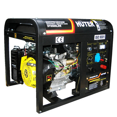 Генератор HUTER DY6500LXW max 6.5 кВт, бенз. сварка (4-хтакт., масло льем отдельно,40Wполусинтетика)