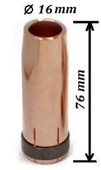 Сопло МS 400/500 d-16 коническое медное с кольцом