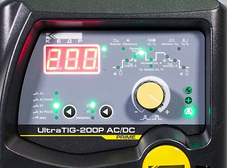 Сварочный аппарат КЕДР UltraTIG-200P AC/DC (220В, 10-200А) (с возможностью подключения педали)